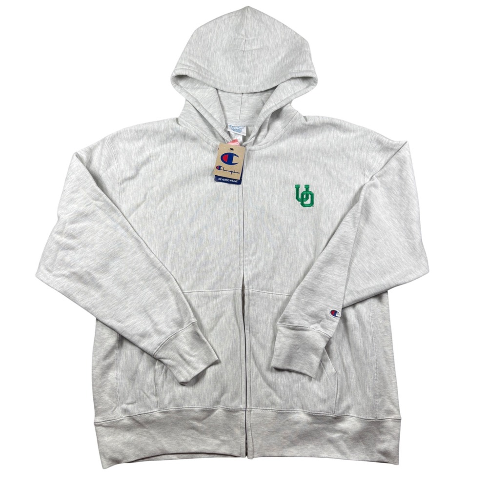 NEW Champion Reverse Weave Zip Hoodie Mens 2XL Gray Oregon Ducks